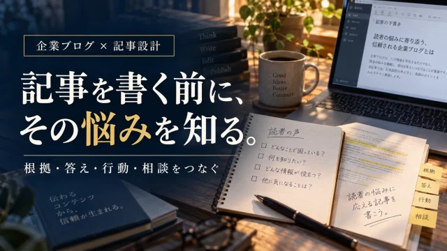 企業ブログの記事設計｜読者の悩み・根拠・更新・相談をつなぐ実務手順
