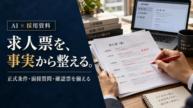 AIで求人票と面接質問を準備する方法｜正式条件・確認票・公開を揃える