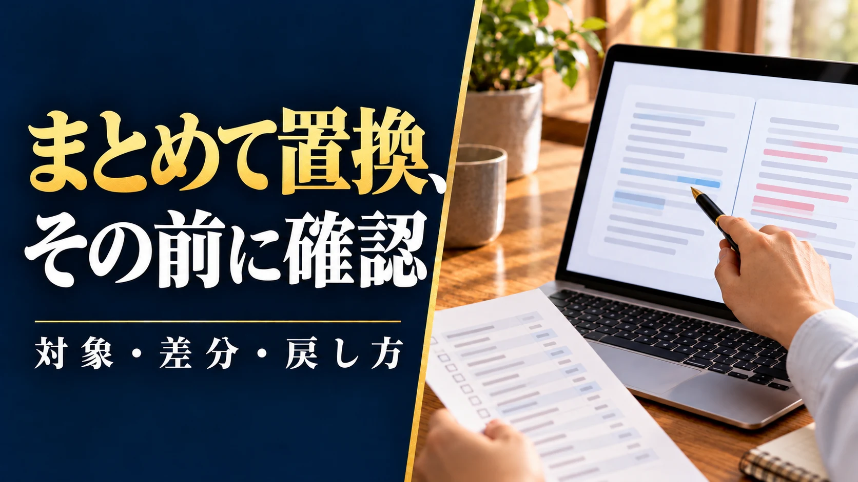 WordPressで文章を一括置換する前に｜対象・事前確認・復元・公開検収の手順