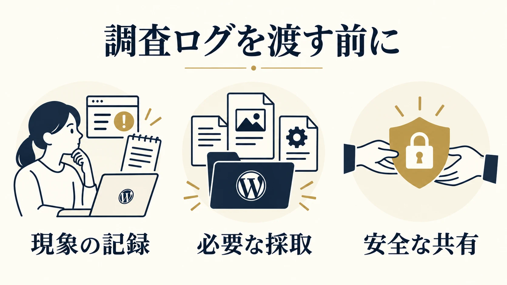 WordPressの不具合調査へログを渡すには｜時刻・再現・採取範囲・共有と終了の確認表
