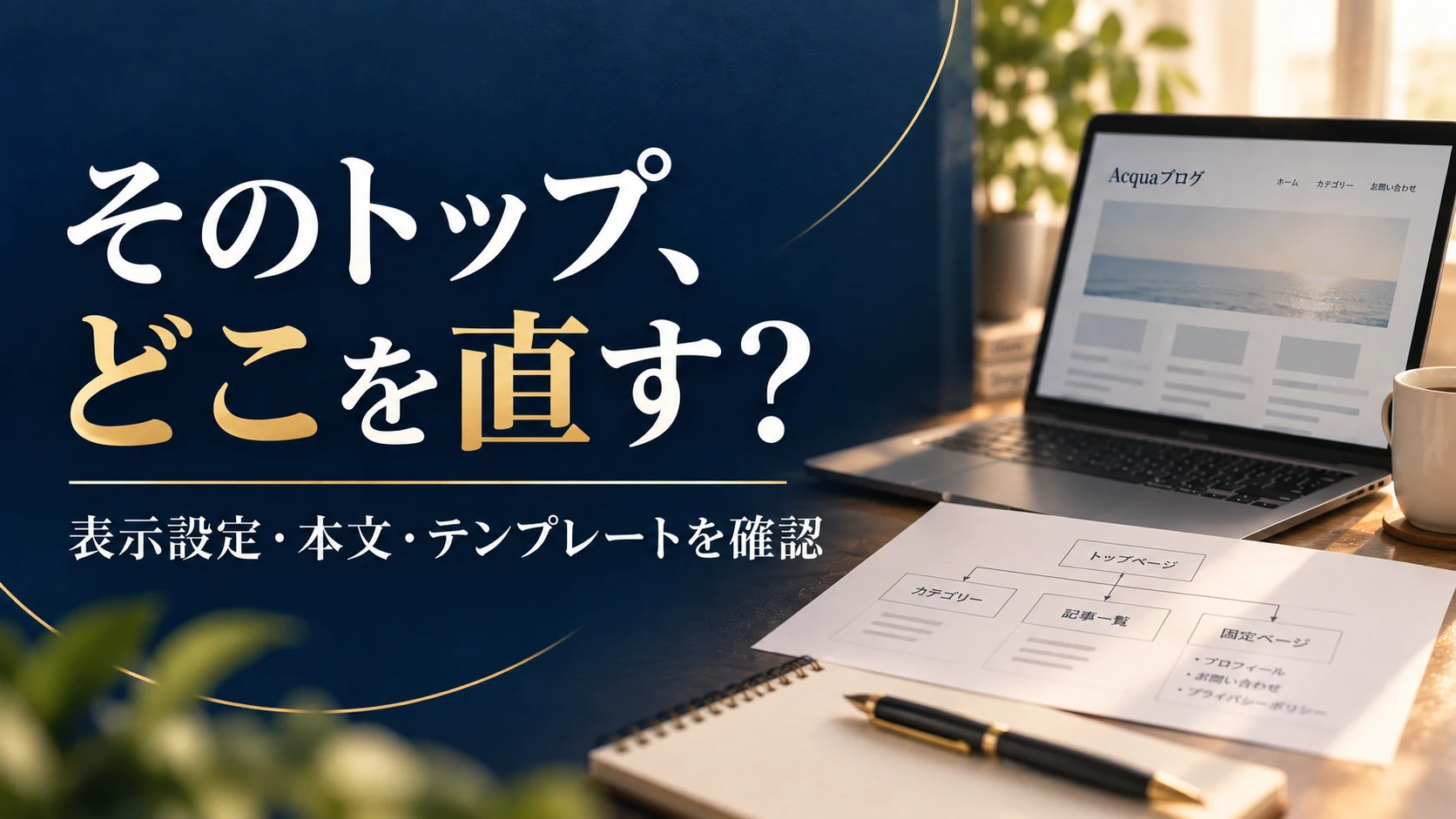 WordPressのトップページが変わらないとき｜表示設定・固定ページ・テンプレートを確認