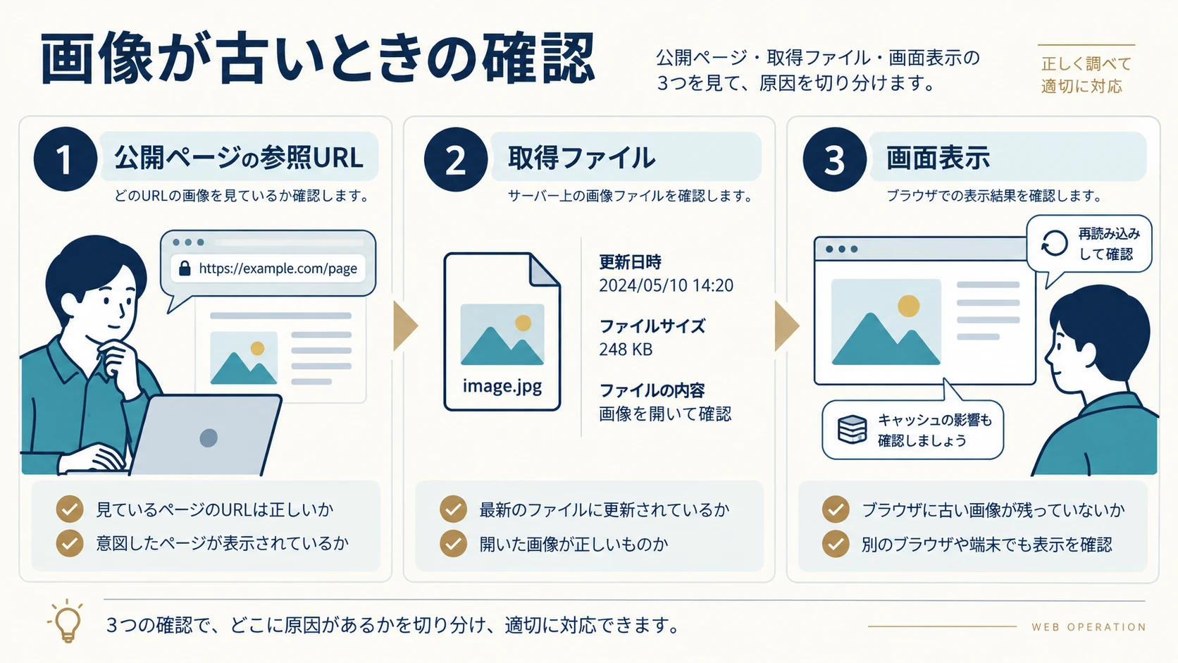 WordPressで画像を差し替えても古い画像が出るとき｜URL・サイズ別画像・キャッシュの確認手順