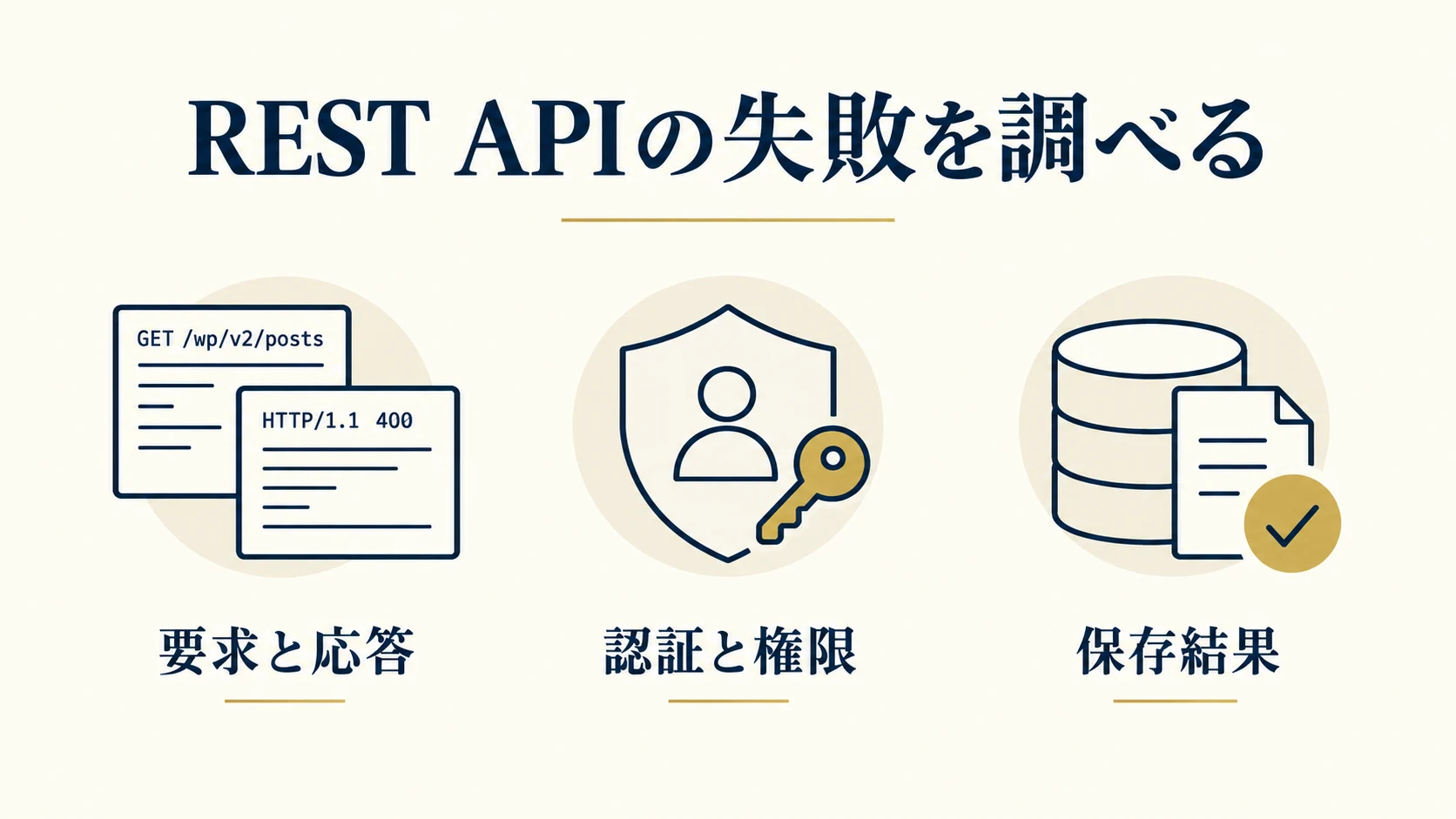 WordPressのREST APIで保存・連携が失敗するとき｜要求・応答・権限・再送の確認表