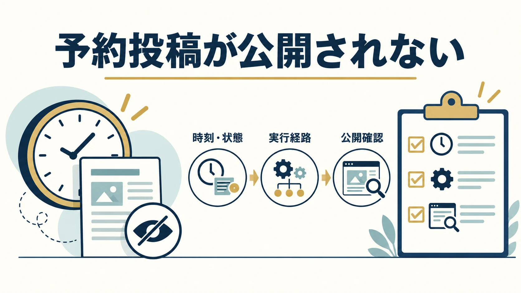 WordPressの予約投稿が公開されないときの確認手順｜時刻・状態・WP-Cronを分ける