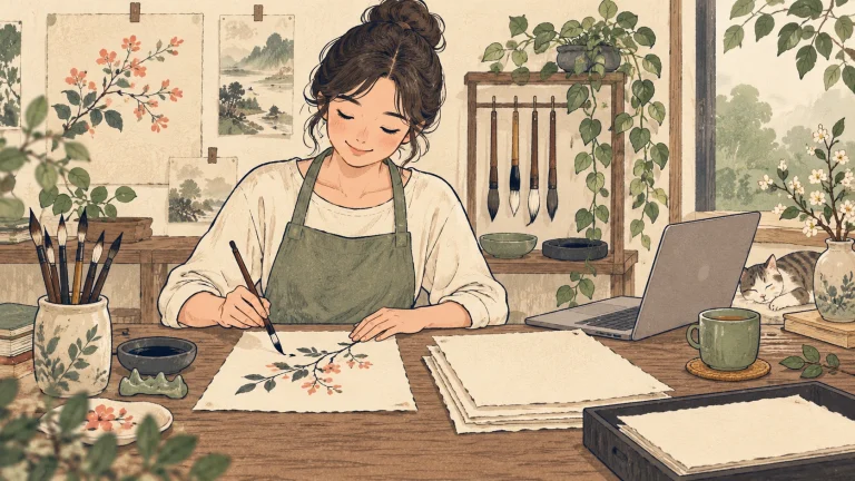 千葉の書道の先生が講師情報を載せるにはを表す説明用の生成イラスト