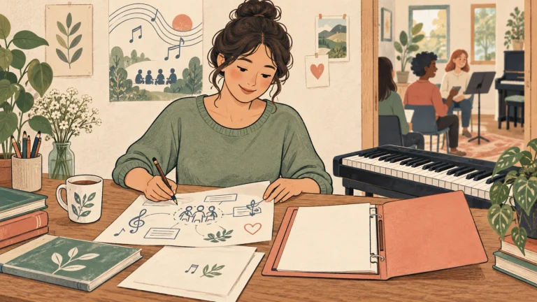 京都・宇治のピアノの先生が人材バンクを検討するにはを表す説明用の生成イラスト