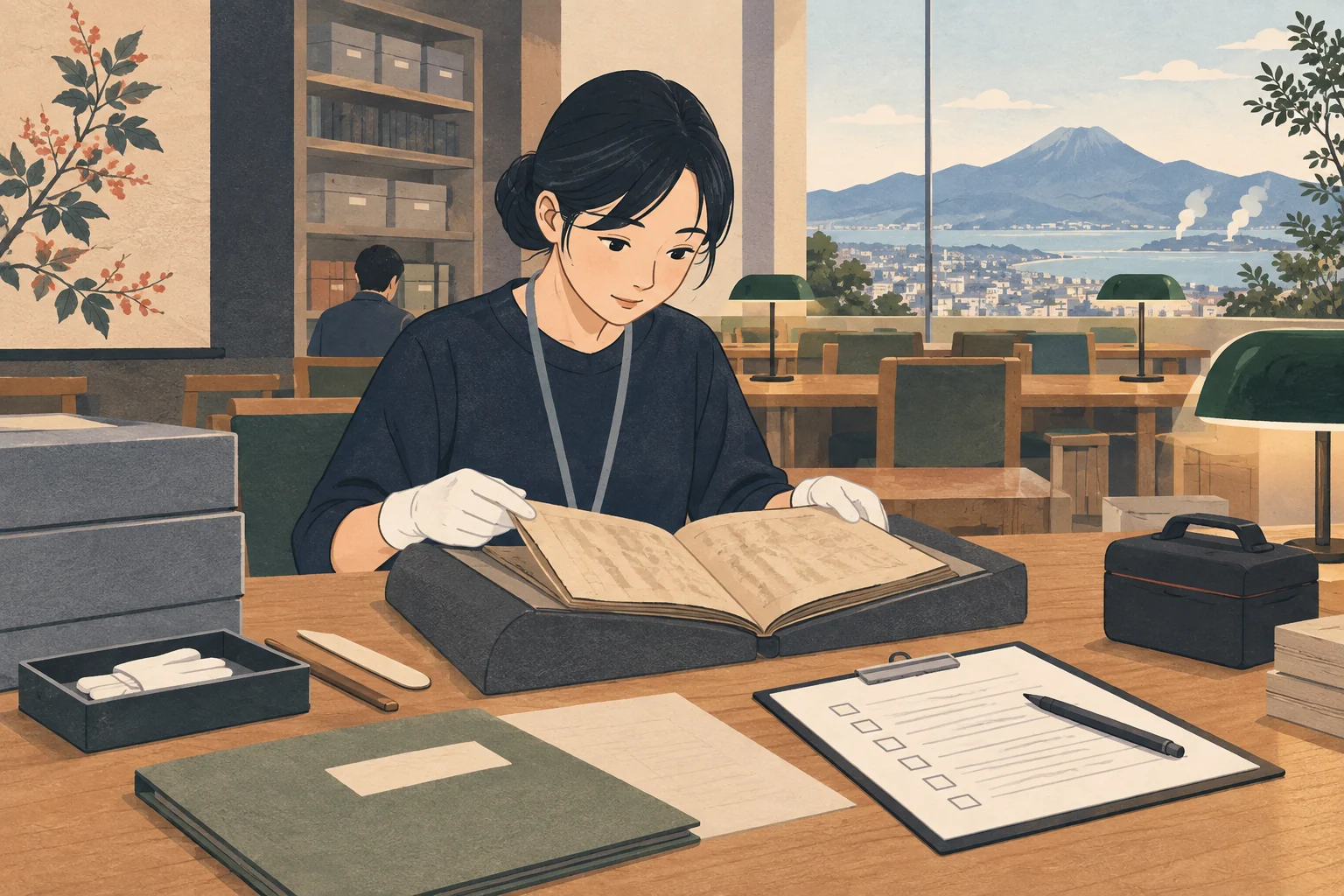 大分の書道教室で歴史の書を教材にするにはを表す説明用の生成イラスト