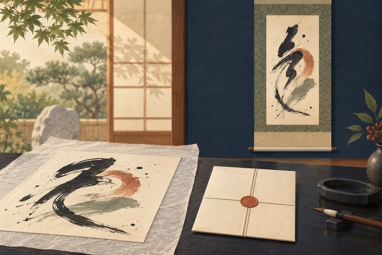 栃木の書道教室が県芸術祭を案内するにはを表す説明用の生成イラスト