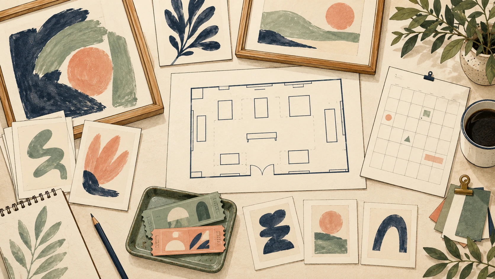 山形の書道教室の作品展予算を表す説明用の生成イラスト